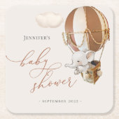 Elephant Balloon Baby shower Kartonnen Onderzetters (Voorkant)