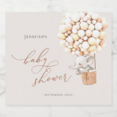 Elephant Balloon Baby shower Mousserende Wijn Labe Sparkling Wijnetiket (Enkel label)