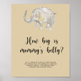Elephant Balloon Hoe groot is mama's buikspel Poster