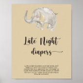 Elephant Balloon \ Late night diapers game Poster (Voorkant)