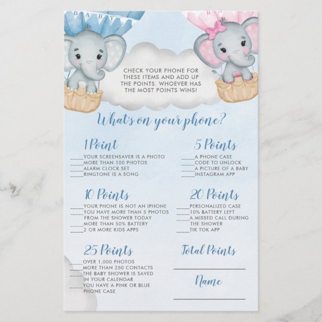 Elephant Balloon Wat is er op uw telefoon Shower G (Voorkant)