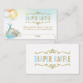 Elephant Balloons Baby shower Diaper Raffle Ticket Informatiekaartje (Voorkant / Achterkant)