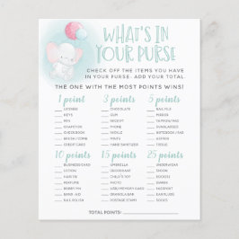 Elephant Balloons Baby shower Purse Game