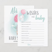 Elephant Balloons Baby shower Wishes for Baby Card (Voorkant / Achterkant)