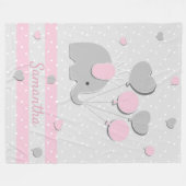Elephant Balloons love Nursery Gift Fleece Deken (Voorkant (Horizontaal))