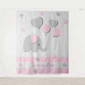 Elephant Balloons Nursery Gift backdrop Wandkleed (Voorkant)