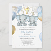 Elephant Balloons Waterverf Baptisme Kaart (Voorkant)