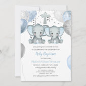 Elephant Balloons Waterverf Baptisme Kaart (Voorkant)