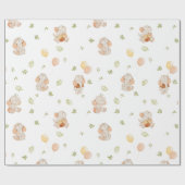 Elephant Balloons Waterverf Greenery Baby shower Cadeaupapier (Vlak)