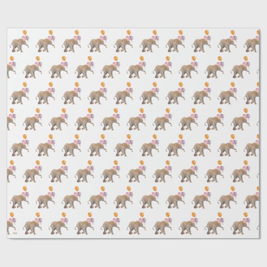 Elephant balloons XL gift wrap Cadeaupapier (Vlak)