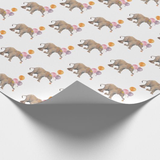 Elephant balloons XL gift wrap Cadeaupapier (Hoek)