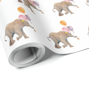 Elephant balloons XL gift wrap Cadeaupapier