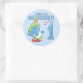Elephant Baseball 1e verjaardag Klassic Round Stic Ronde Sticker (Tas)