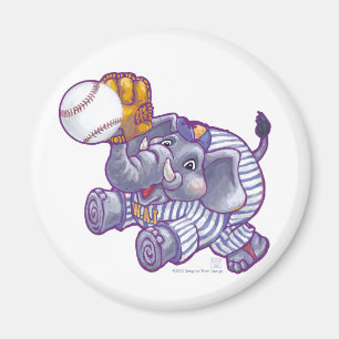 Elephant Baseball Star Magneet