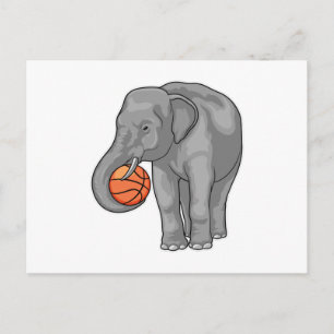 Elephant Basketball speler Basketball Briefkaart