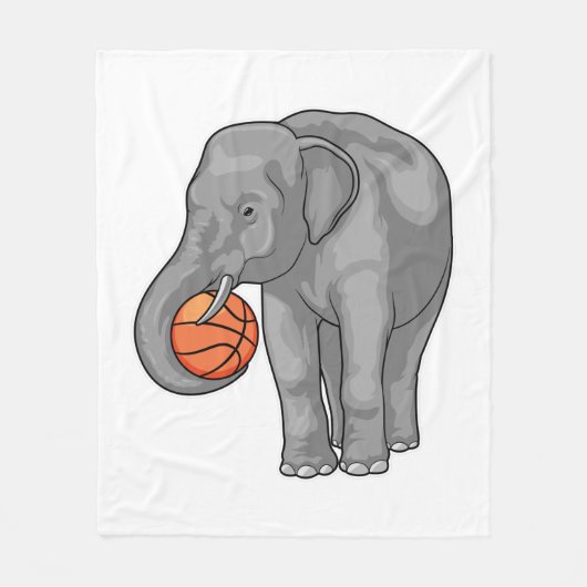 Elephant Basketball speler Basketball Fleece Deken (Voorkant)