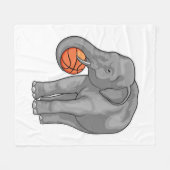 Elephant Basketball speler Basketball Fleece Deken (Voorkant (Horizontaal))