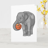 Elephant Basketball speler Basketball Kaart (Gele Bloem)