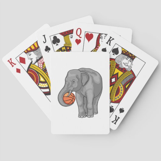 Elephant Basketball speler Basketball Pokerkaarten (Achterkant)
