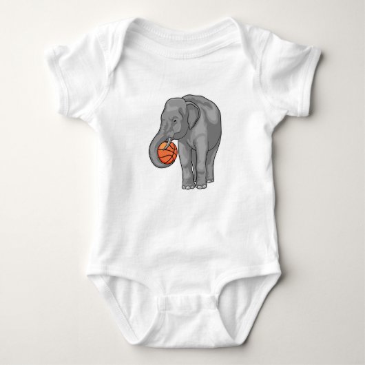 Elephant Basketball speler Basketball Romper (Voorkant)