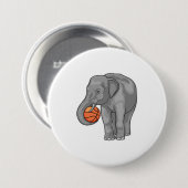 Elephant Basketball speler Basketball Ronde Button 7,6 Cm (Voorkant /achterkant)