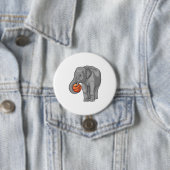 Elephant Basketball speler Basketball Ronde Button 7,6 Cm (In situ)