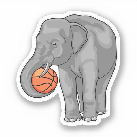 Elephant Basketball speler Basketball Sticker (Voorkant)