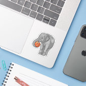 Elephant Basketball speler Basketball Sticker (Laptop met iPhone)
