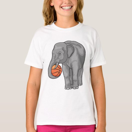 Elephant Basketball speler Basketball T-shirt (Voorkant)