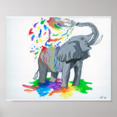Elephant Bath TIme Poster (Voorkant)