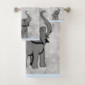 Elephant Bathroom Towel Set Bad Handdoek (Insitu)