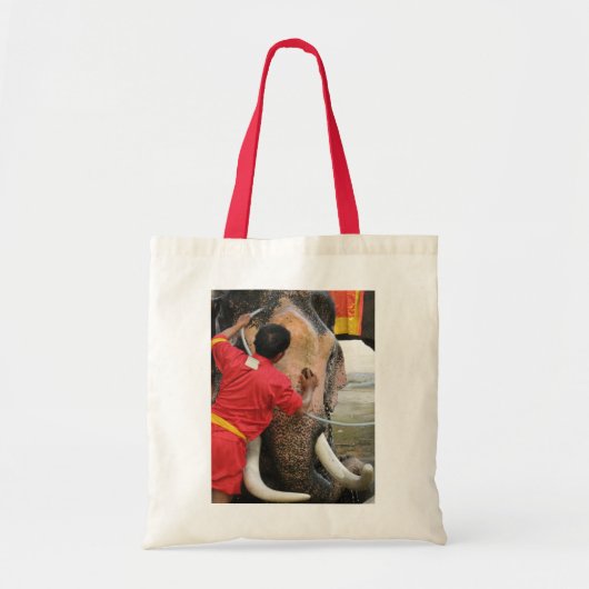 Elephant Bathtime ... Ayutthaya, Thailand Tote Bag (Voorkant)