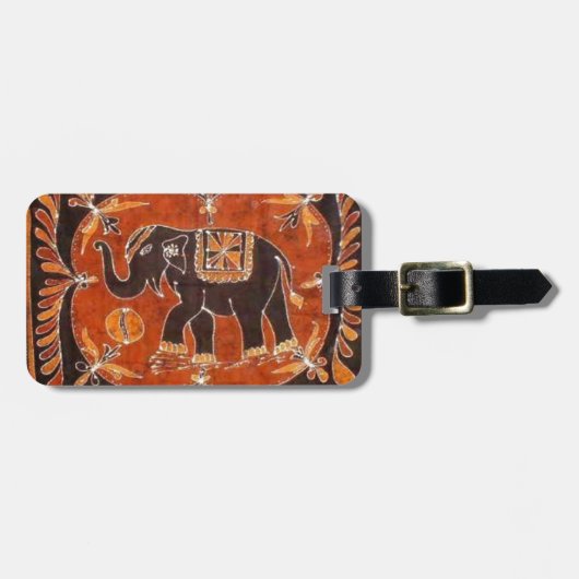 Elephant Batik Bagagelabel (Voorkant horizontaal)