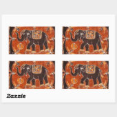 Elephant Batik Rechthoekige Sticker (Vel)
