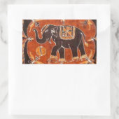 Elephant Batik Rechthoekige Sticker (Tas)