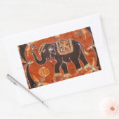 Elephant Batik Rechthoekige Sticker (Envelop)