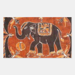 Elephant Batik Rechthoekige Sticker