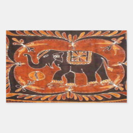 Elephant Batik Rechthoekige Sticker