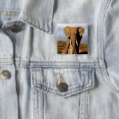 Elephant Beach Day out, Vierkante Button 5,1 Cm (In situ)