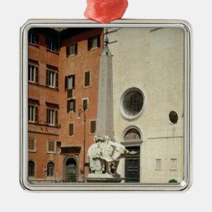 Elephant Bearing an Egyptian Obelisk, 1667 Metalen Ornament