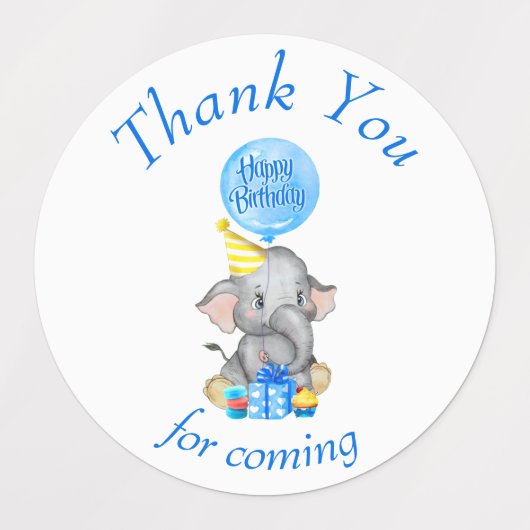 Elephant bedankt Labels (Design 2)