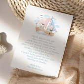 Elephant Beer Boat Baby shower Hartelijk dank Bedankkaart