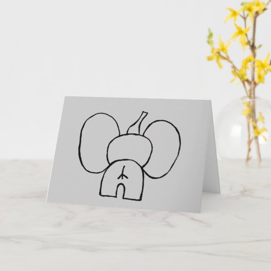 Elephant Belated Birthday Kaart GEPERSONALISEERD (Gele Bloem)