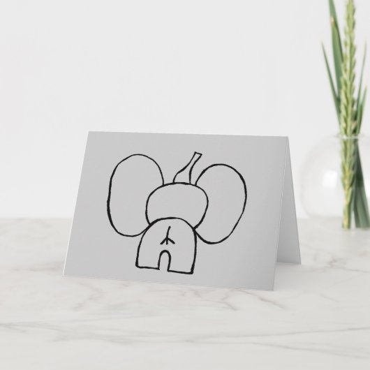Elephant Belated Birthday Kaart GEPERSONALISEERD (Voorkant)