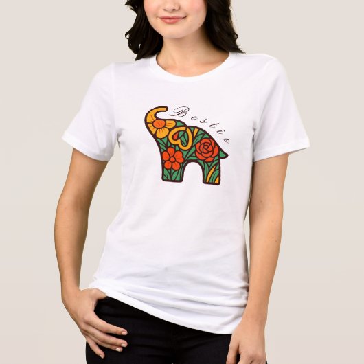 Elephant Bestie T-shirt, Vriendschapsgeschenken, Z Tri-Blend Shirt (Voorkant)