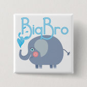 Elephant Big Bro Vierkante Button 5,1 Cm (Voorkant)