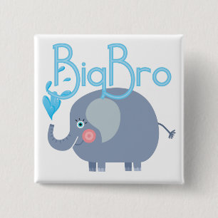 Elephant Big Bro Vierkante Button 5,1 Cm