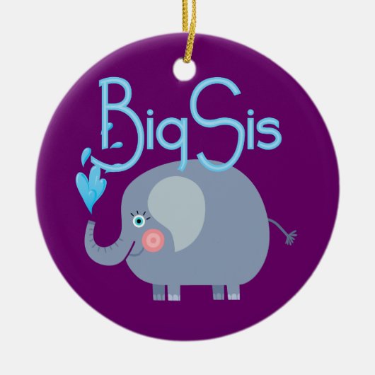 Elephant Big Sis Keramisch Ornament (Voorkant)