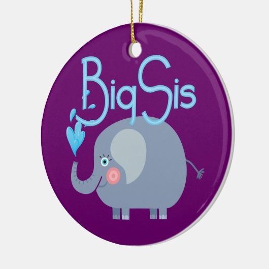 Elephant Big Sis Keramisch Ornament (Links)