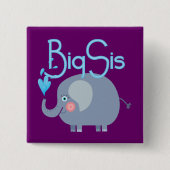 Elephant Big Sis Vierkante Button 5,1 Cm (Voorkant)